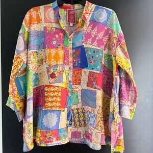 Johnny Was Multicolor Floral Button-Up Shirt